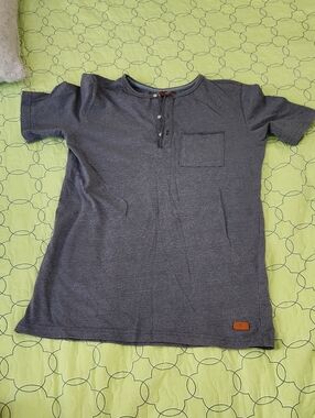 7 For All Mankind Men's Short Sleeve Henley Tee